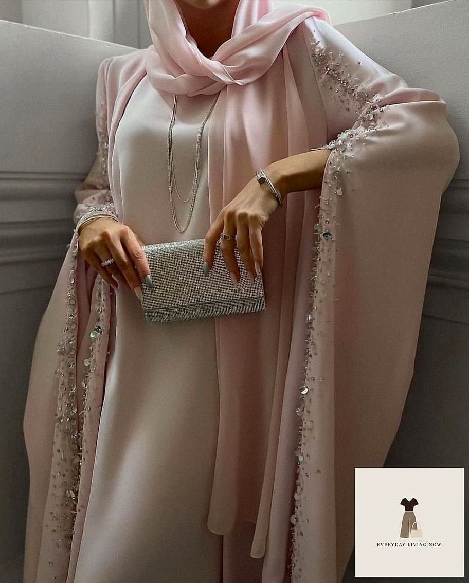 29 Abaya Outfit That Are Absolutely Stunning 17 Abaya with Embroidered Hem