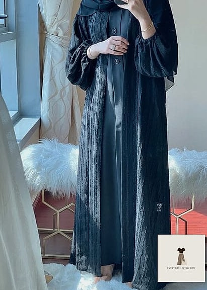 29 Abaya Outfit That Are Absolutely Stunning 30 Abaya with Front Slit Detail