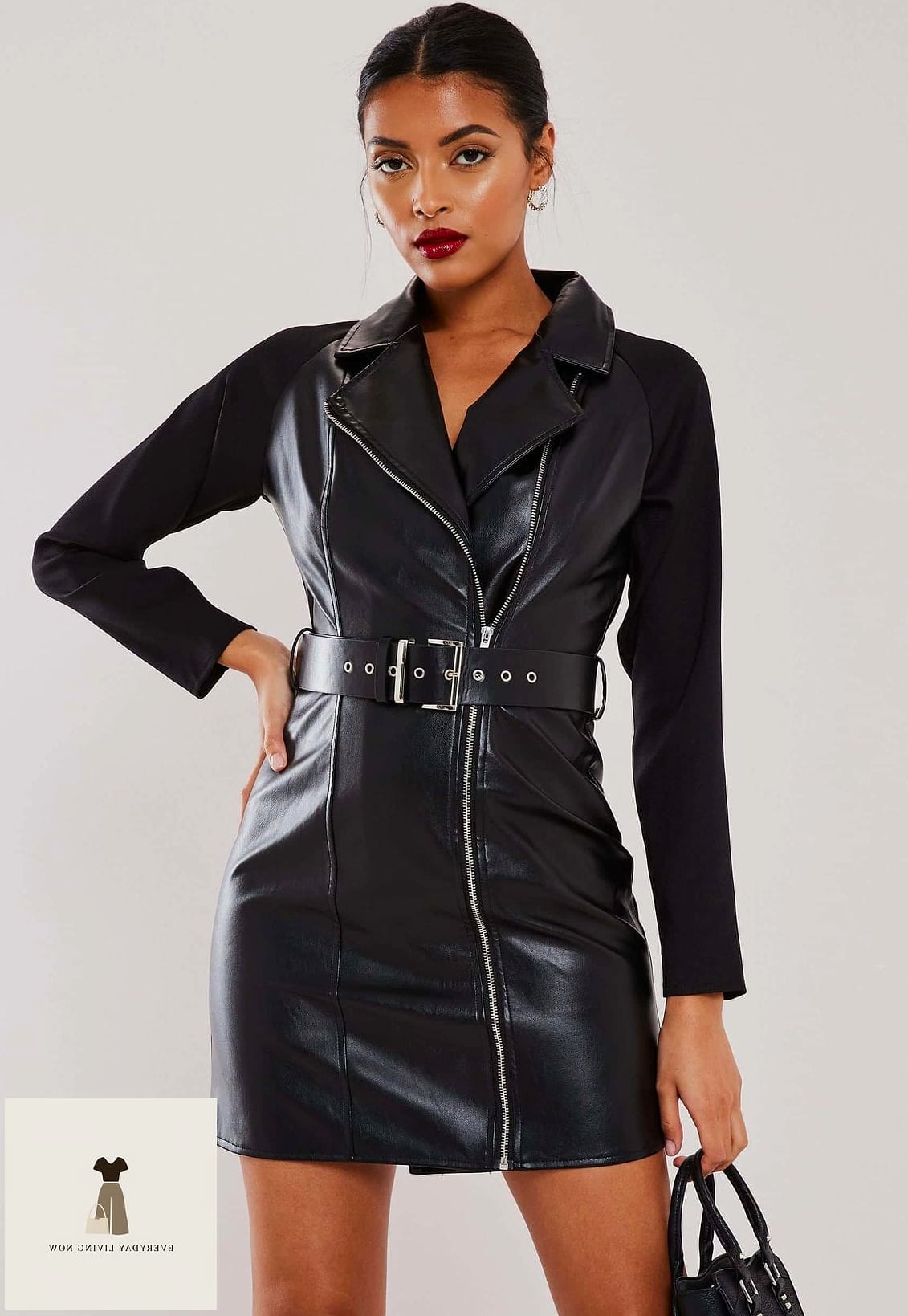 21 New Year Outfit That Every Stylist Needs to See 4 The All-Black Leather Jacket Moment
