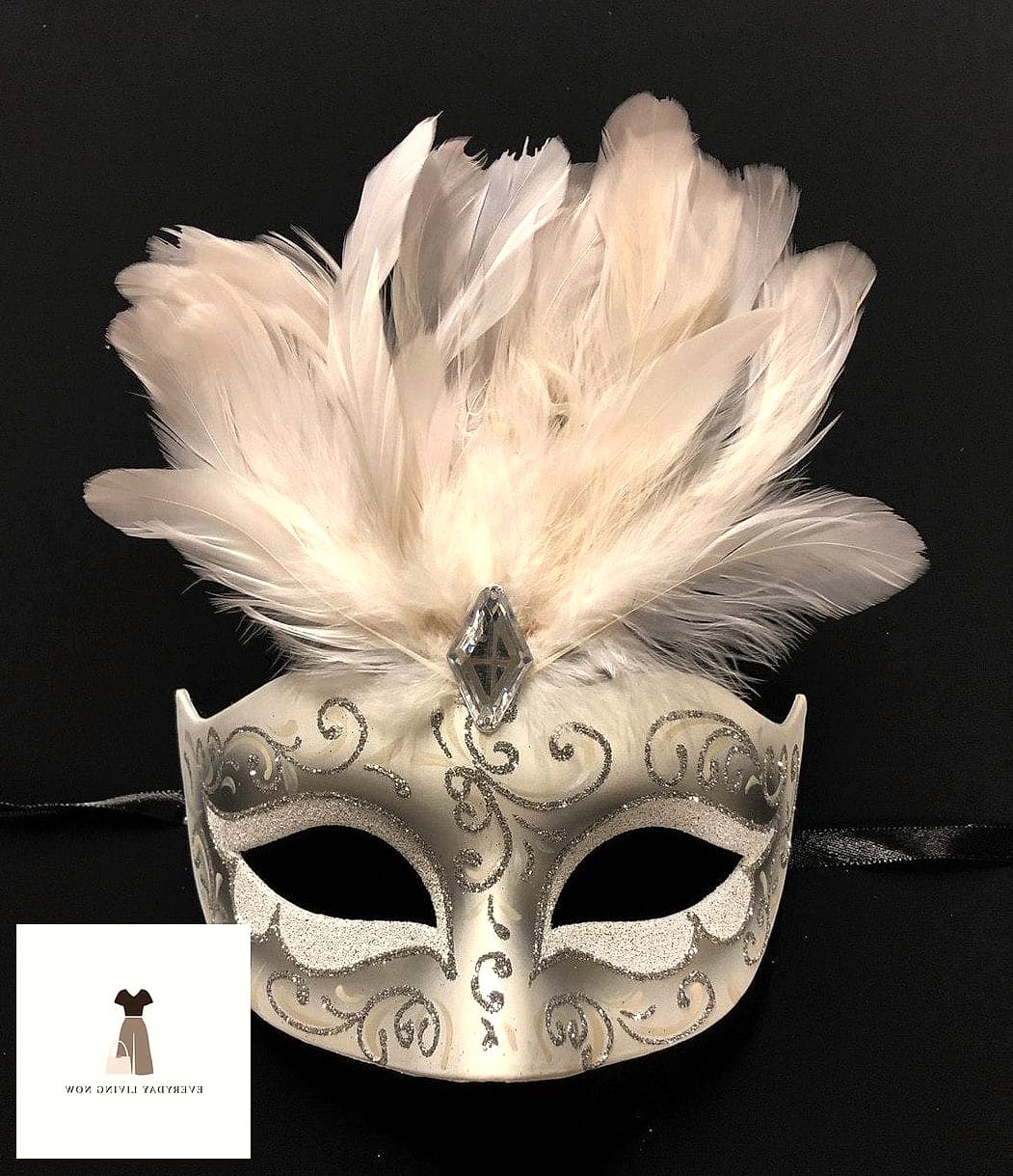 25 Masquerade Outfit Ideas You Need to Try Next 5 All White with a Silver Mask