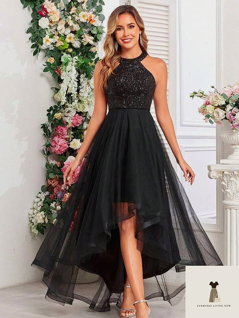 Asymmetrical Hem Cocktail Dress