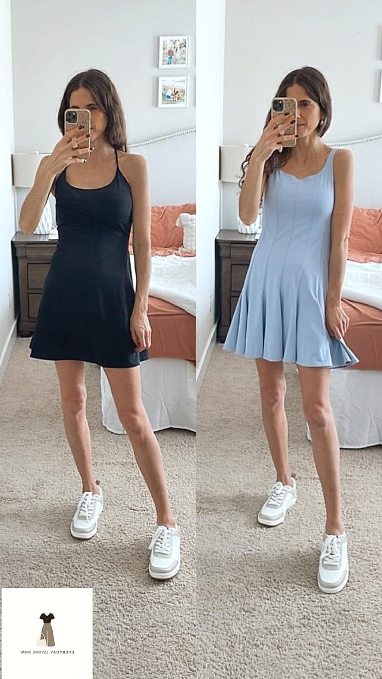 Athletic Dress and Converse for a Sporty Twist