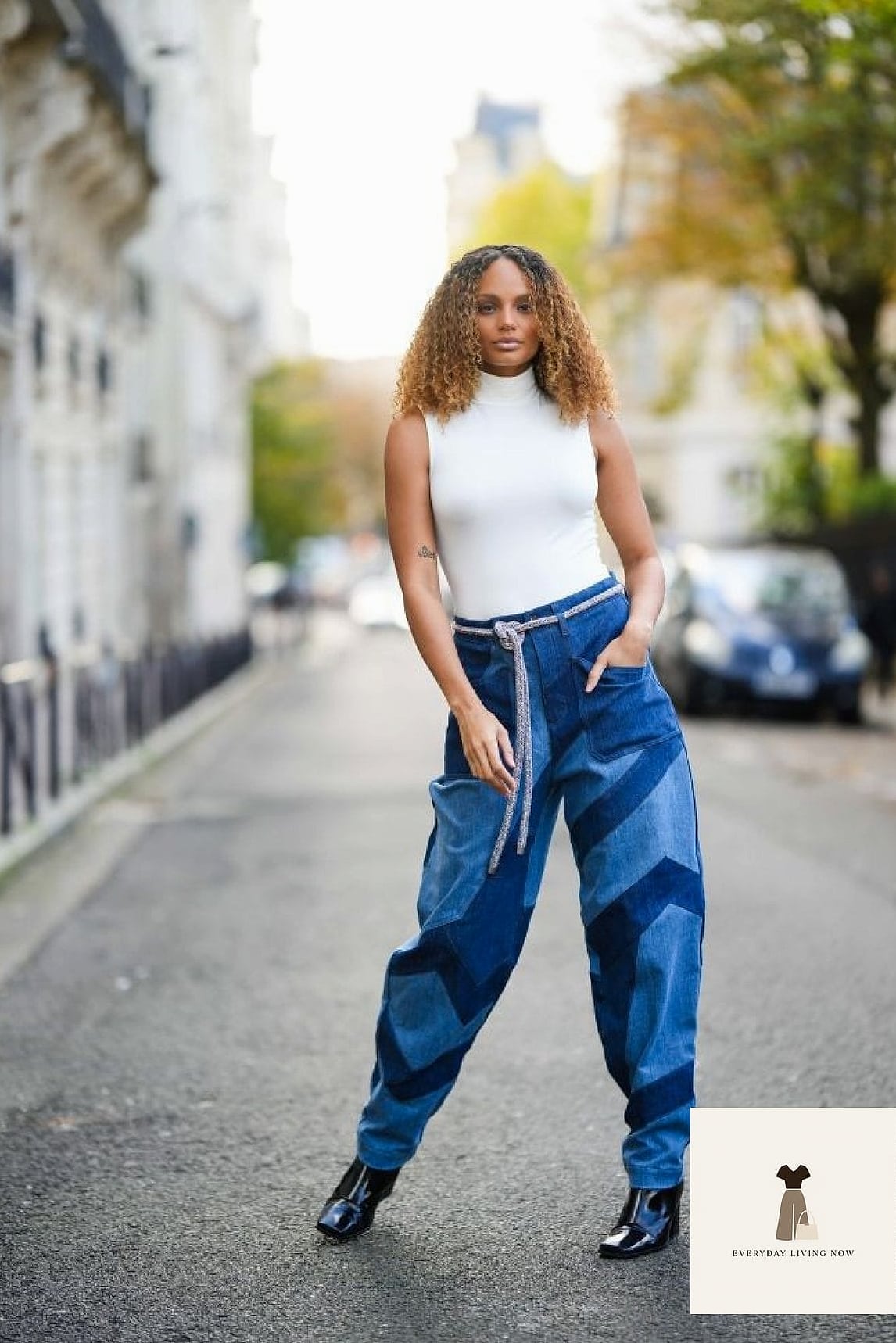 Baggy Jeans and a Bodysuit for a Clean Silhouette