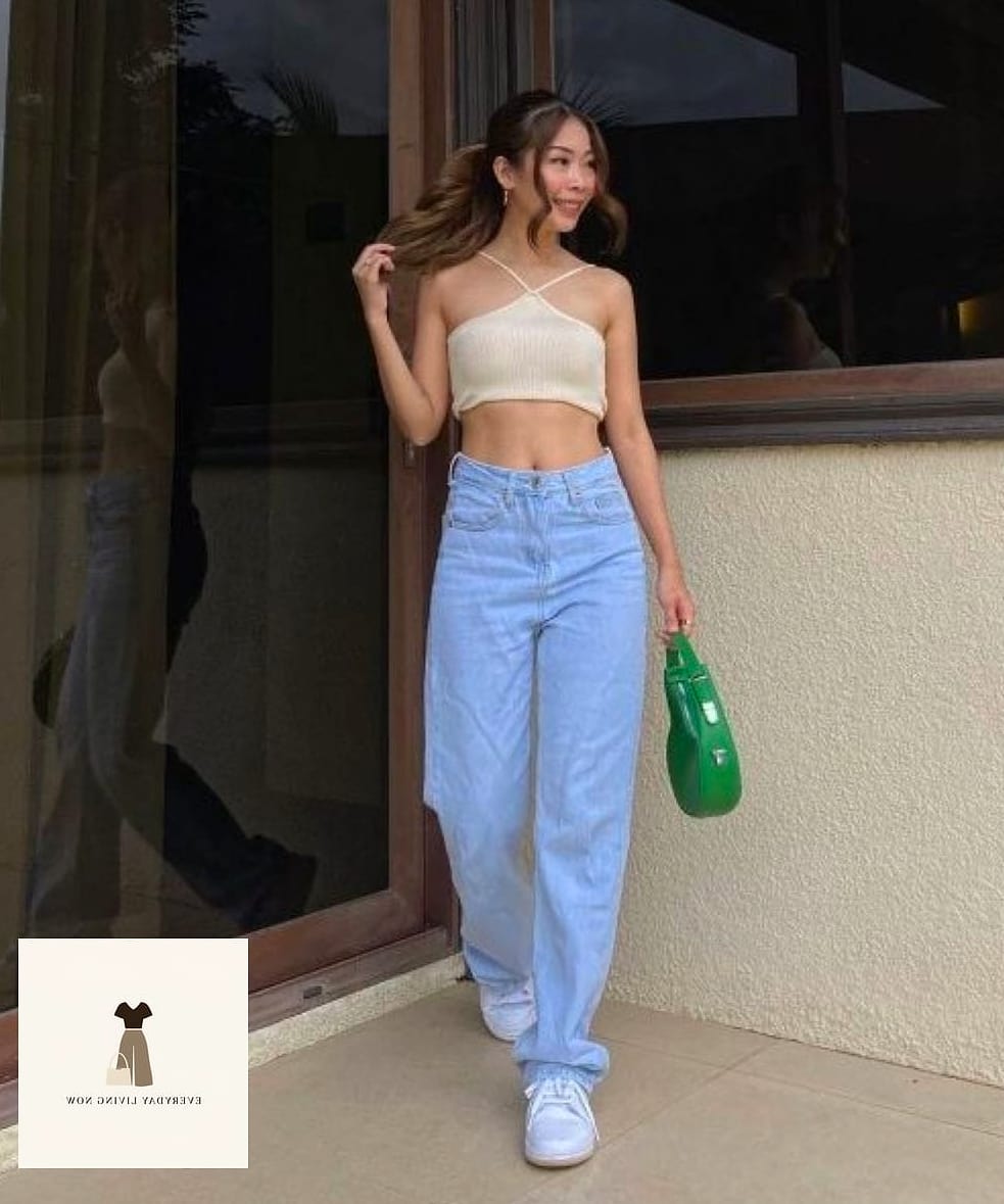 Baggy Jeans and a Halter Top for Warm Weather