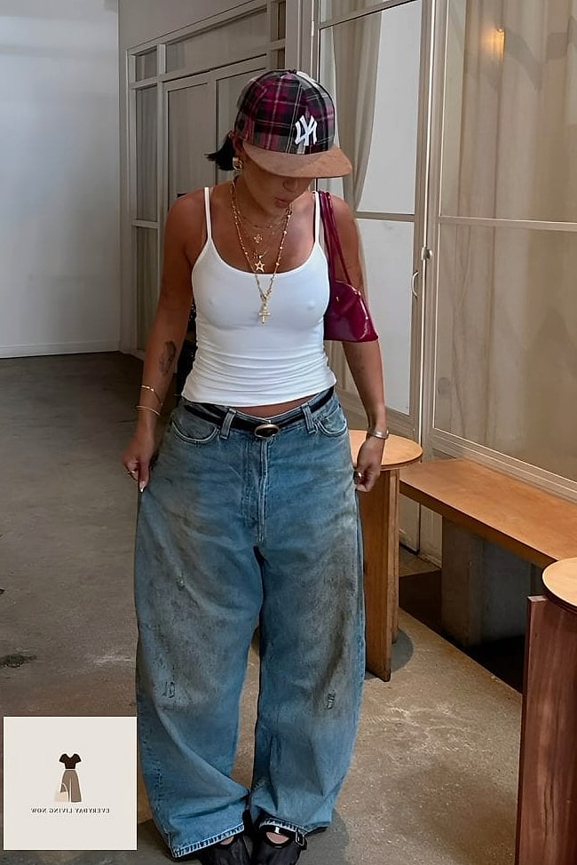 Baggy Jeans and a Bandeau Top for Festival Season