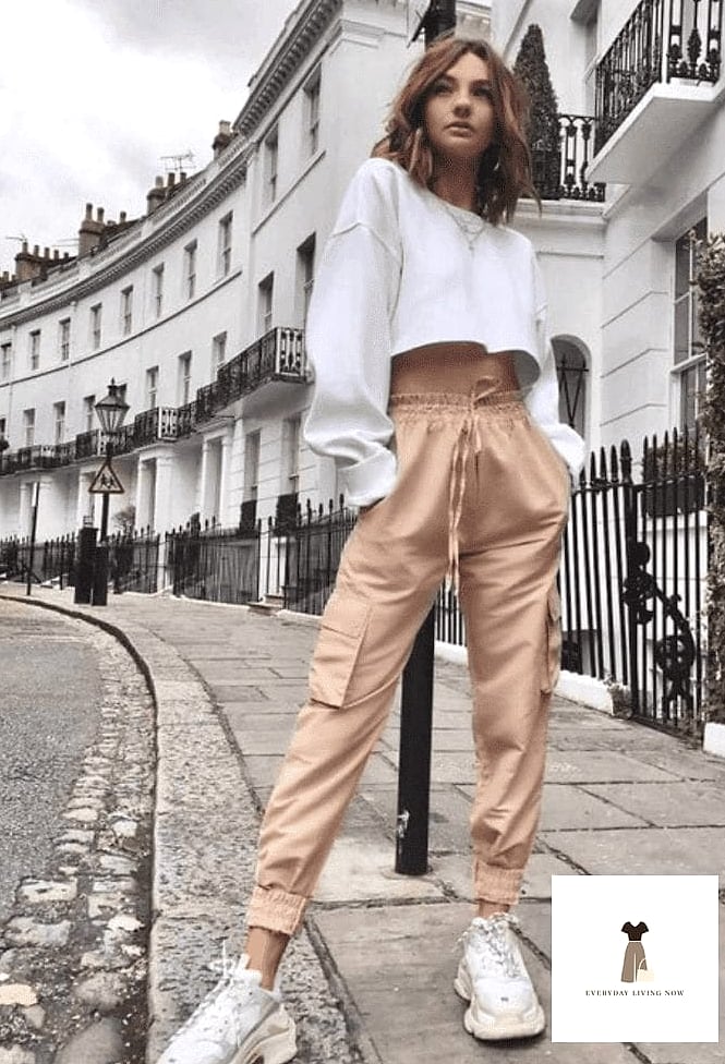 30 Beige Pants Outfit You Need to Try Next 5 Beige Cargo Pants and a Crop Top