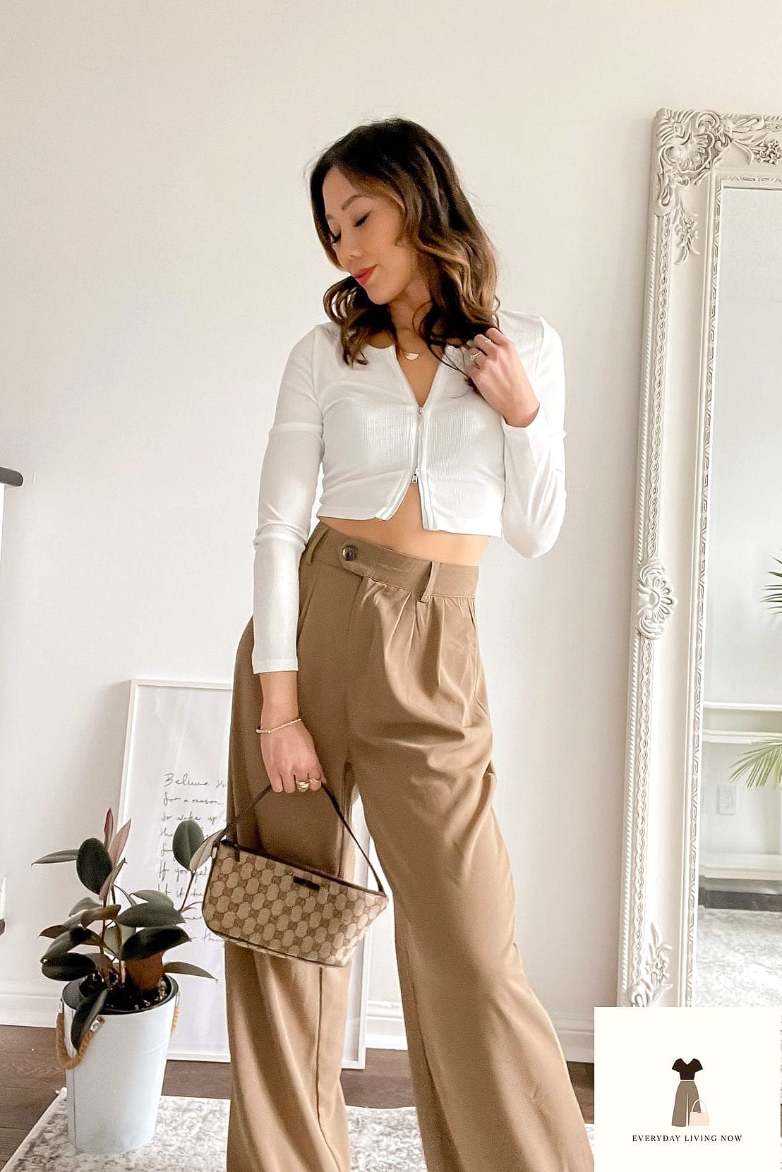 30 Beige Pants Outfit You Need to Try Next 21 Beige Pants with a Cropped Cardigan