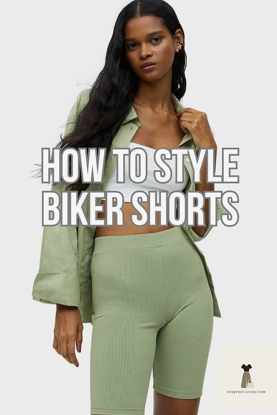 Biker Shorts with a Chunky Knit Sweater