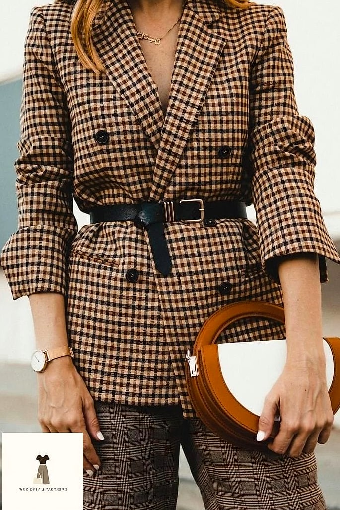 25 Black Blazer Outfit That Are Breathtakingly Beautiful 21 Black Blazer with Plaid Trousers and Chunky Loafers
