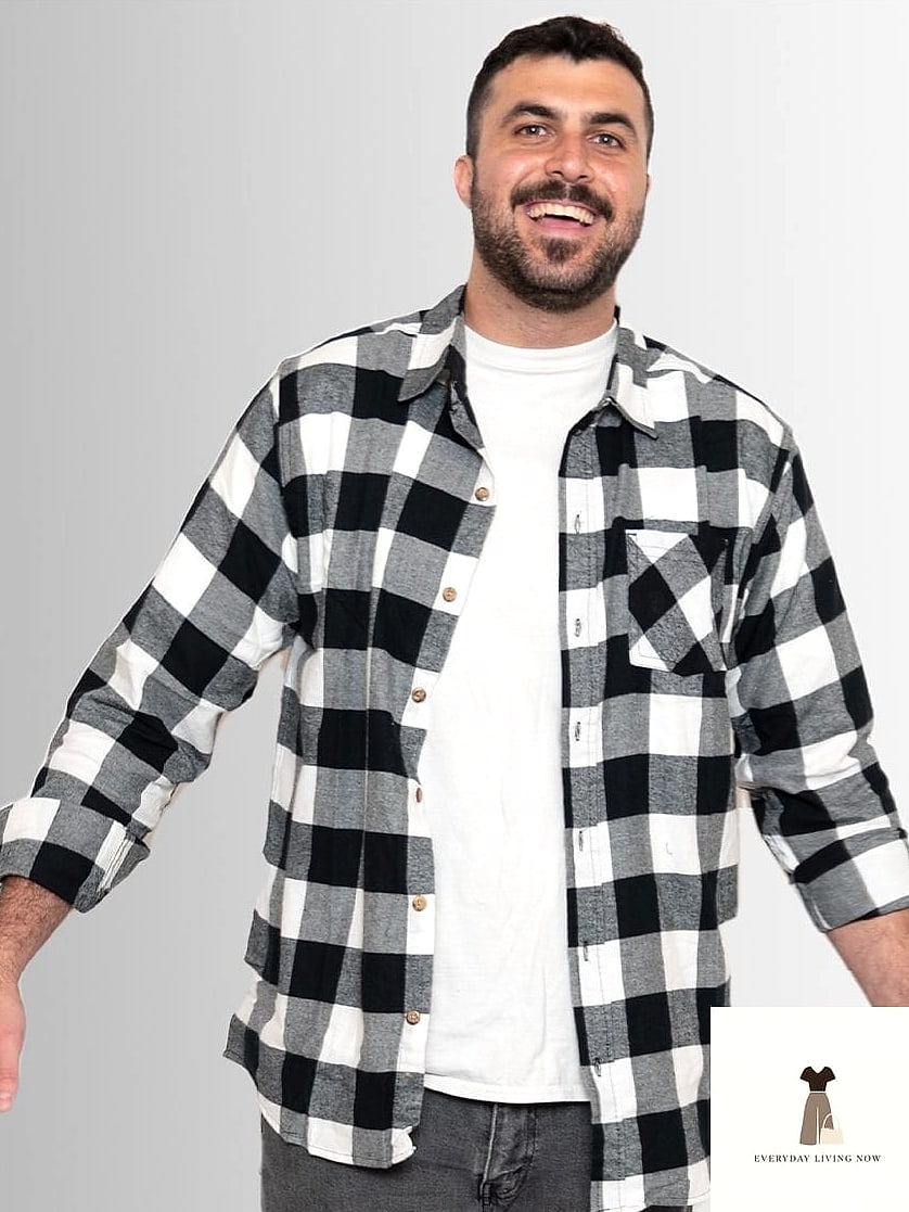 23 Black Shirt Outfit Worth Bookmarking Right Now 12 Black Flannel Over a White Tank