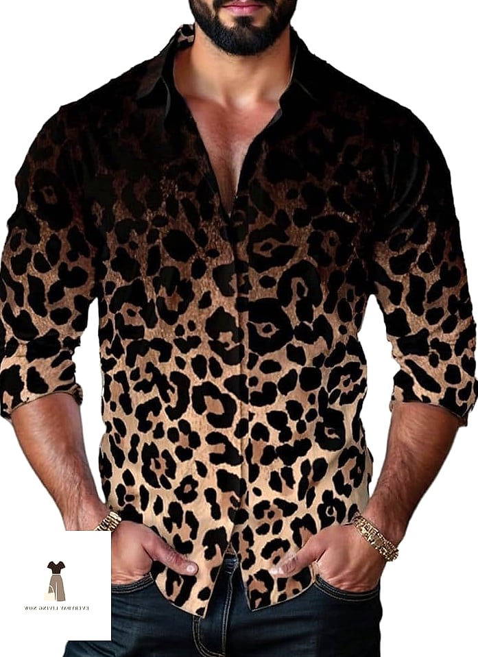 23 Black Shirt Outfit Worth Bookmarking Right Now 14 Black Shirt with Animal Print Pants