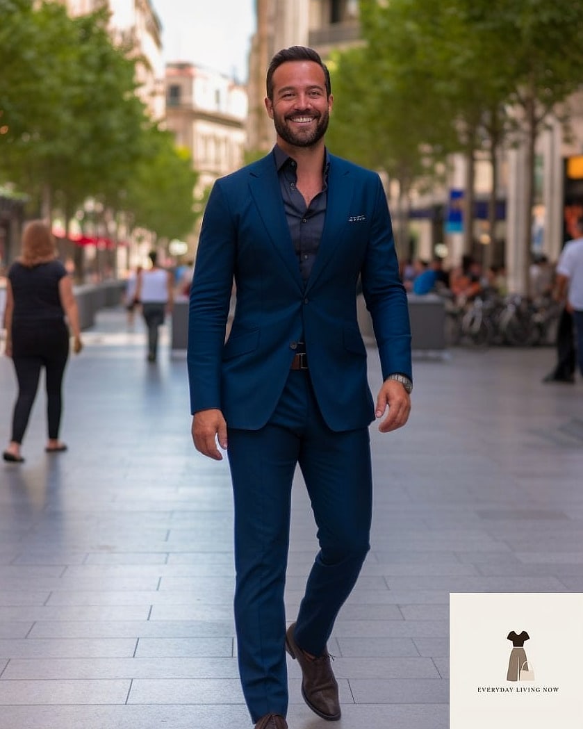 23 Black Shirt Outfit Worth Bookmarking Right Now 22 Black Shirt with Cobalt Blue Accessories
