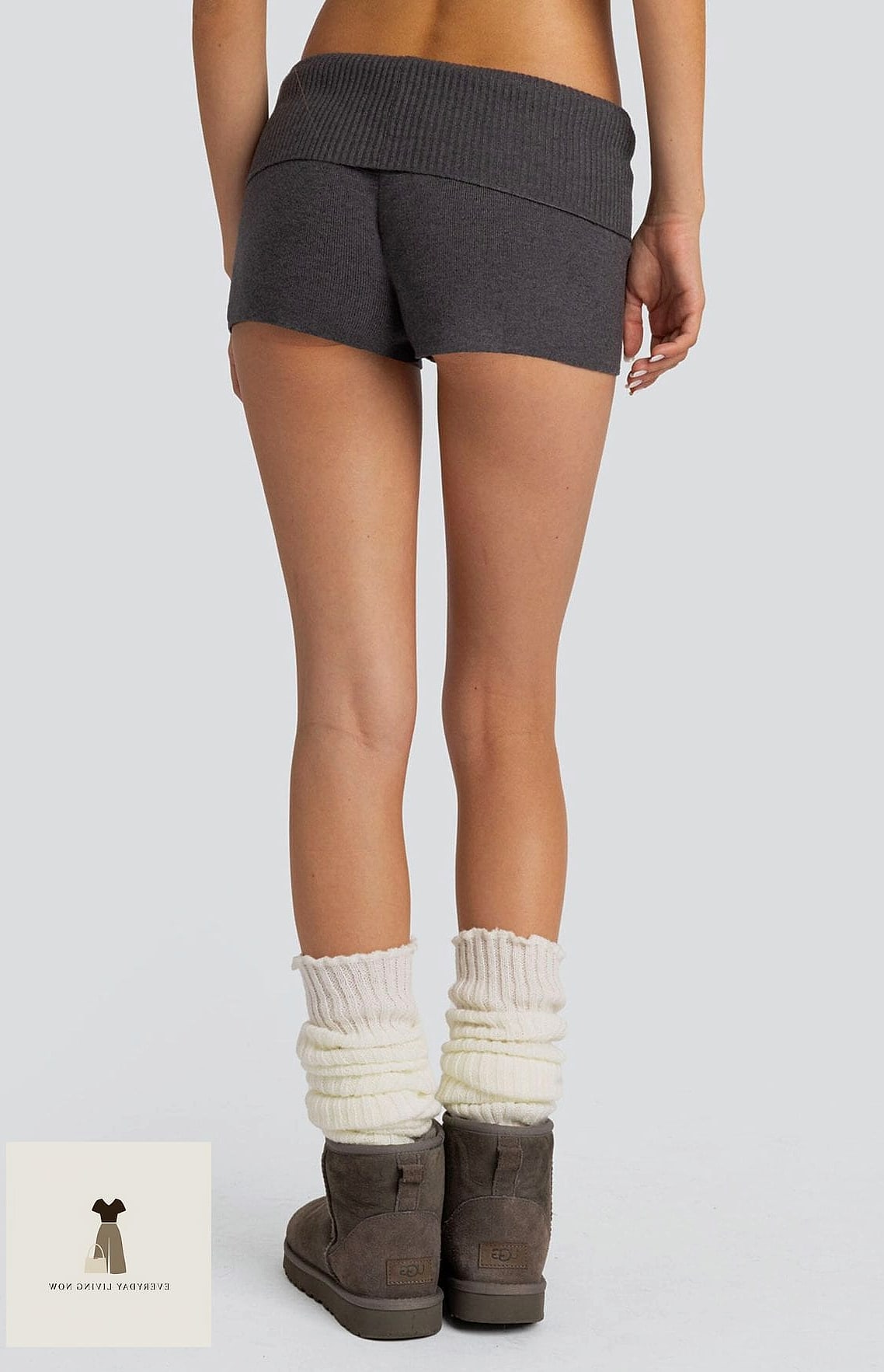 30 Black Shorts Outfit Every Woman Needs to See 8 Black Shorts and a Chunky Knit Sweater