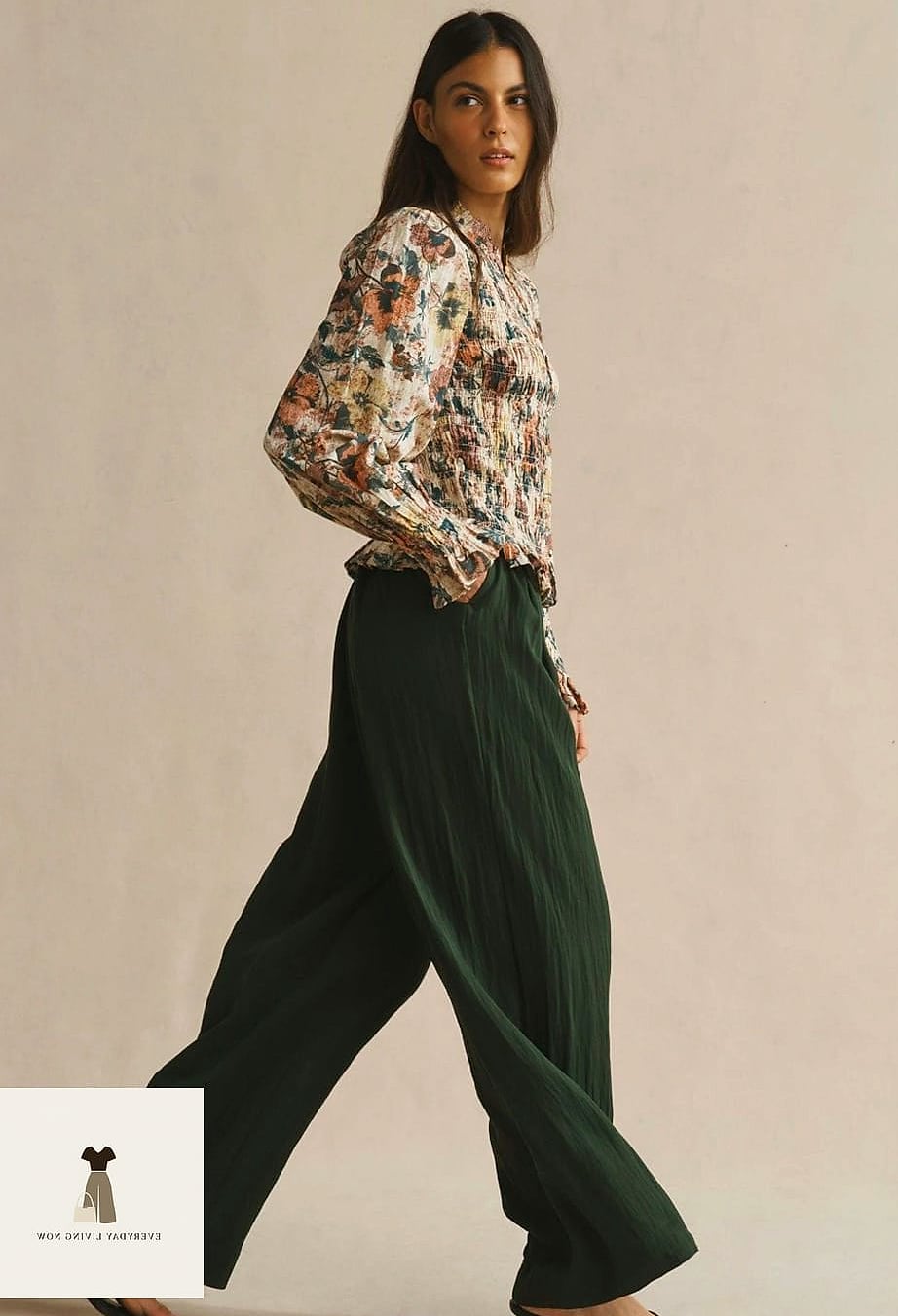 The Blouse and Wide-Leg Denim Combo