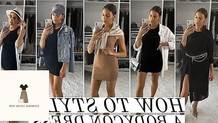 Bodycon Dress Under an Oversized Cardigan