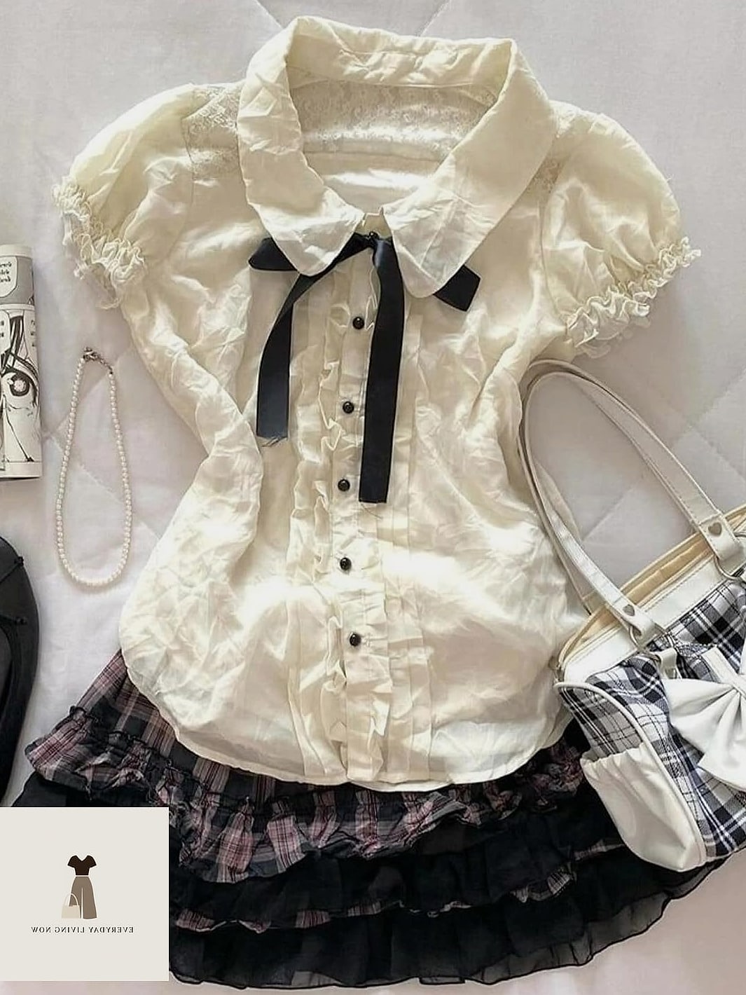 The Bow Blouse and Denim Skirt