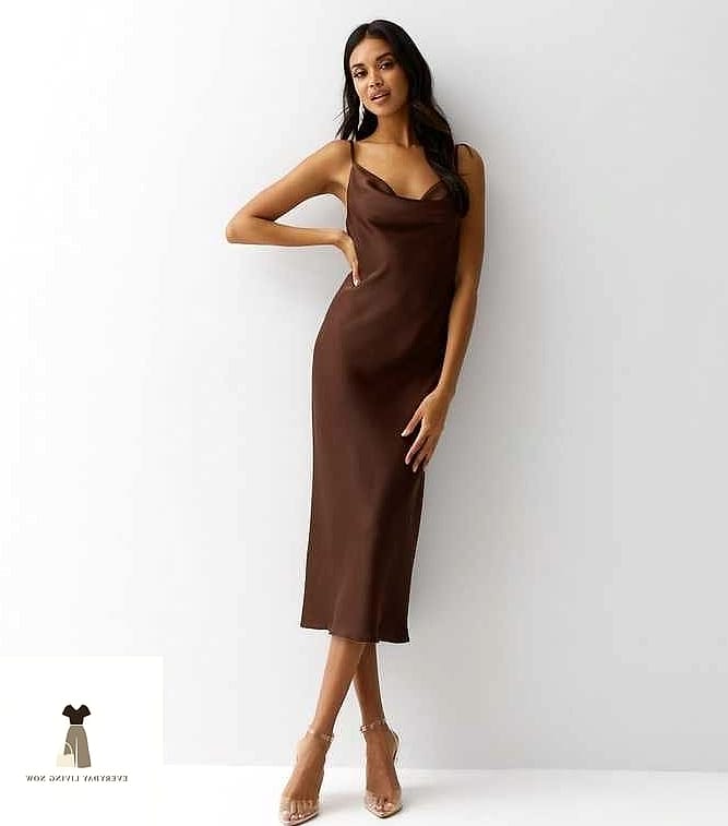 The Brown Slip Dress and Cardigan Layer
