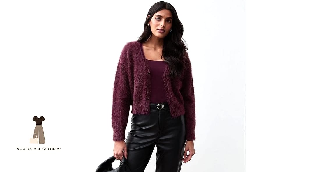 The Burgundy Cardigan Over a Slip Dress