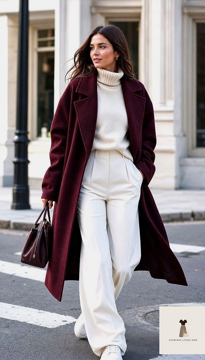 The Burgundy Coat as a Neutral Wardrobe Anchor