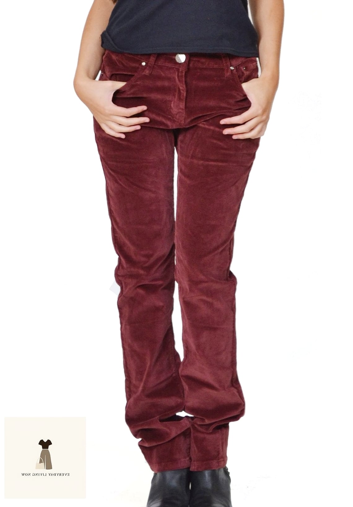 Burgundy Corduroy Set for Cool Weather Nights