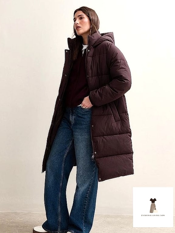 Burgundy Puffer Jacket for Cold-Weather Days
