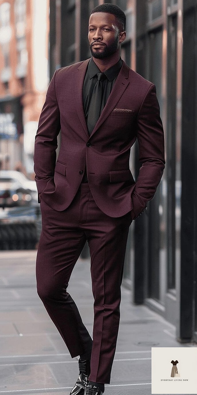 Burgundy Suit for Power Dressing