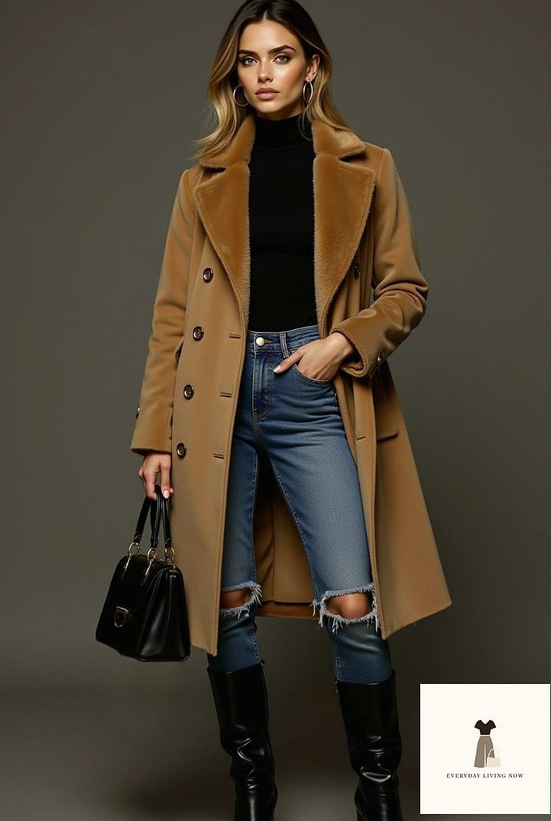 21 Outfit Winter That Are Dreamy and So Inspiring 2 The Camel Coat and Turtleneck Combo