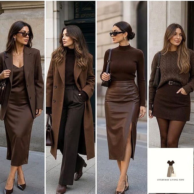 Camel Sweater and Straight-Leg Jeans