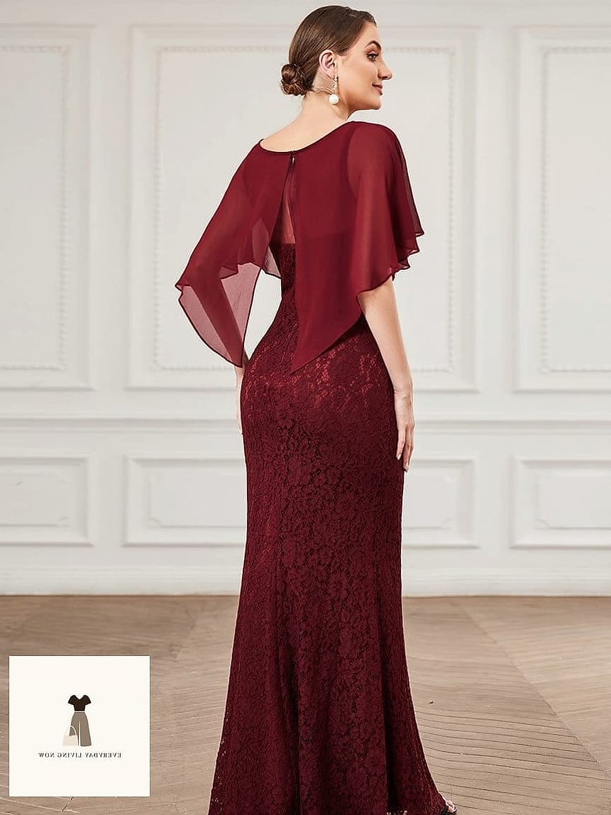 Cape Sleeve Gown