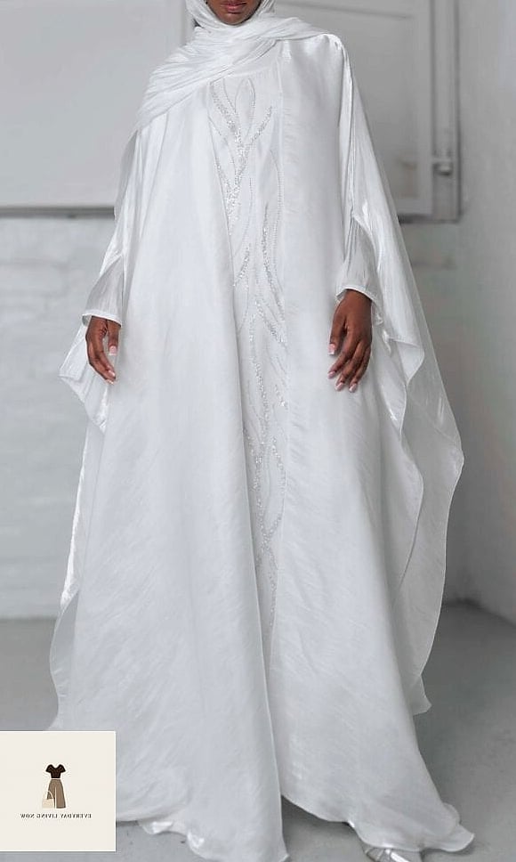 29 Abaya Outfit That Are Absolutely Stunning 13 Cape-Sleeve Abaya