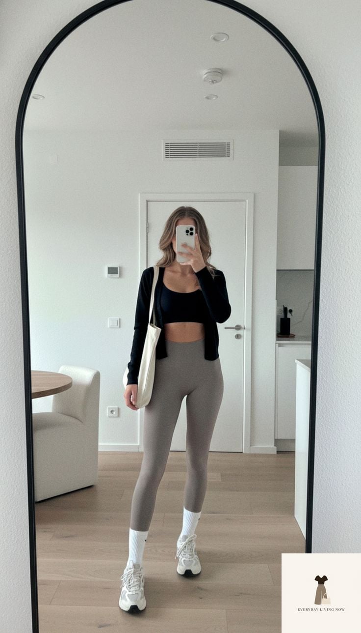 Cardigan Over Athleisure