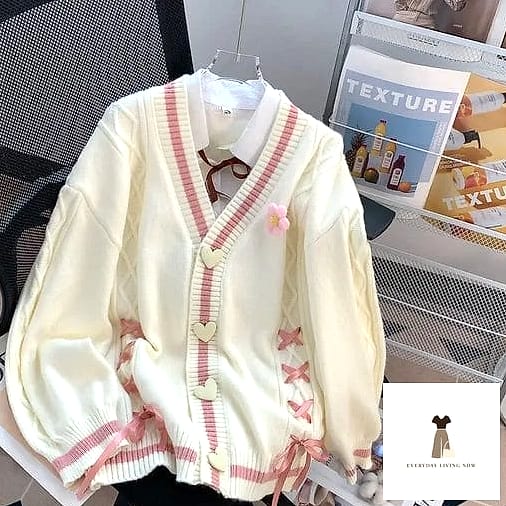 Cardigan Over Collared Shirt Combo