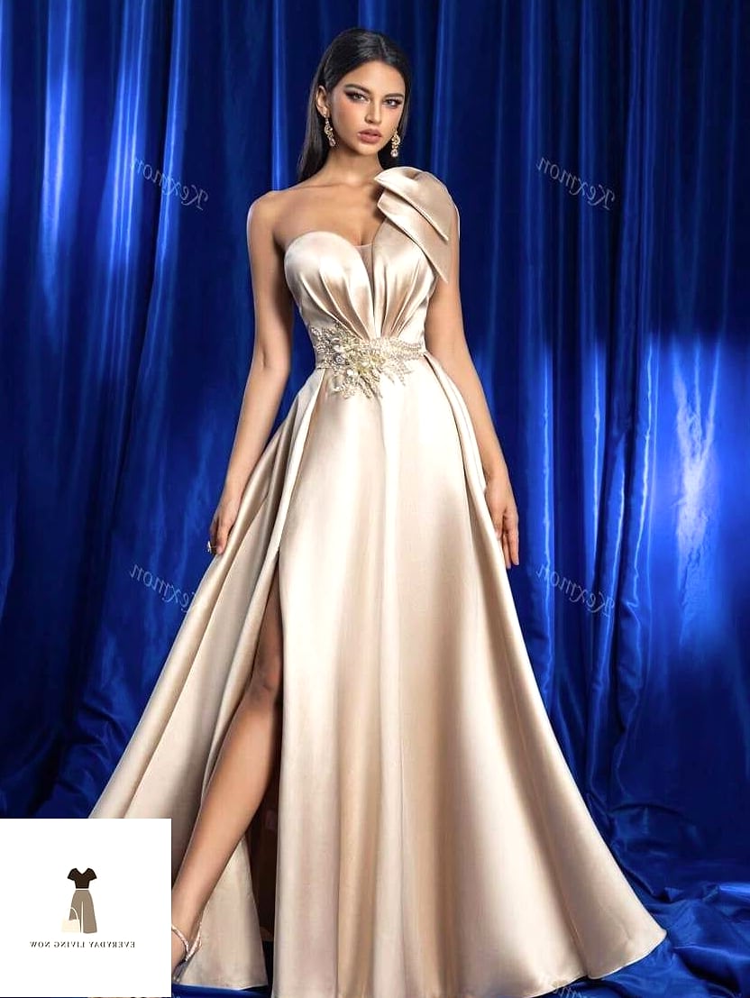Champagne Satin Slip Dress