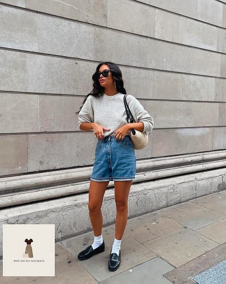 Chunky Knit Dress and Loafers