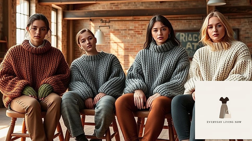 24 Cozy Outfit That Every Stylist Needs to See 3 Chunky Knit Sweater With Straight-Leg Jeans