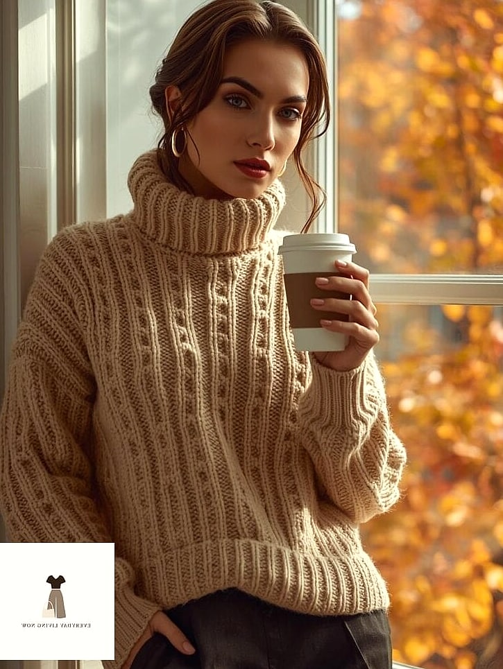21 Herbst Outfit Damen Every Style Lover Needs to See 4 Chunky Knit und Wide-Leg Trousers