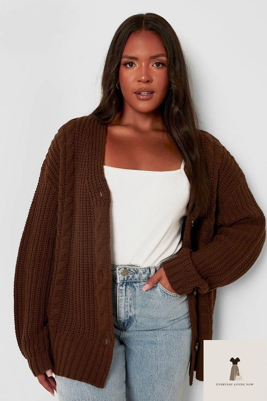 Chunky Knit Turtleneck with Plaid Mini Skirt