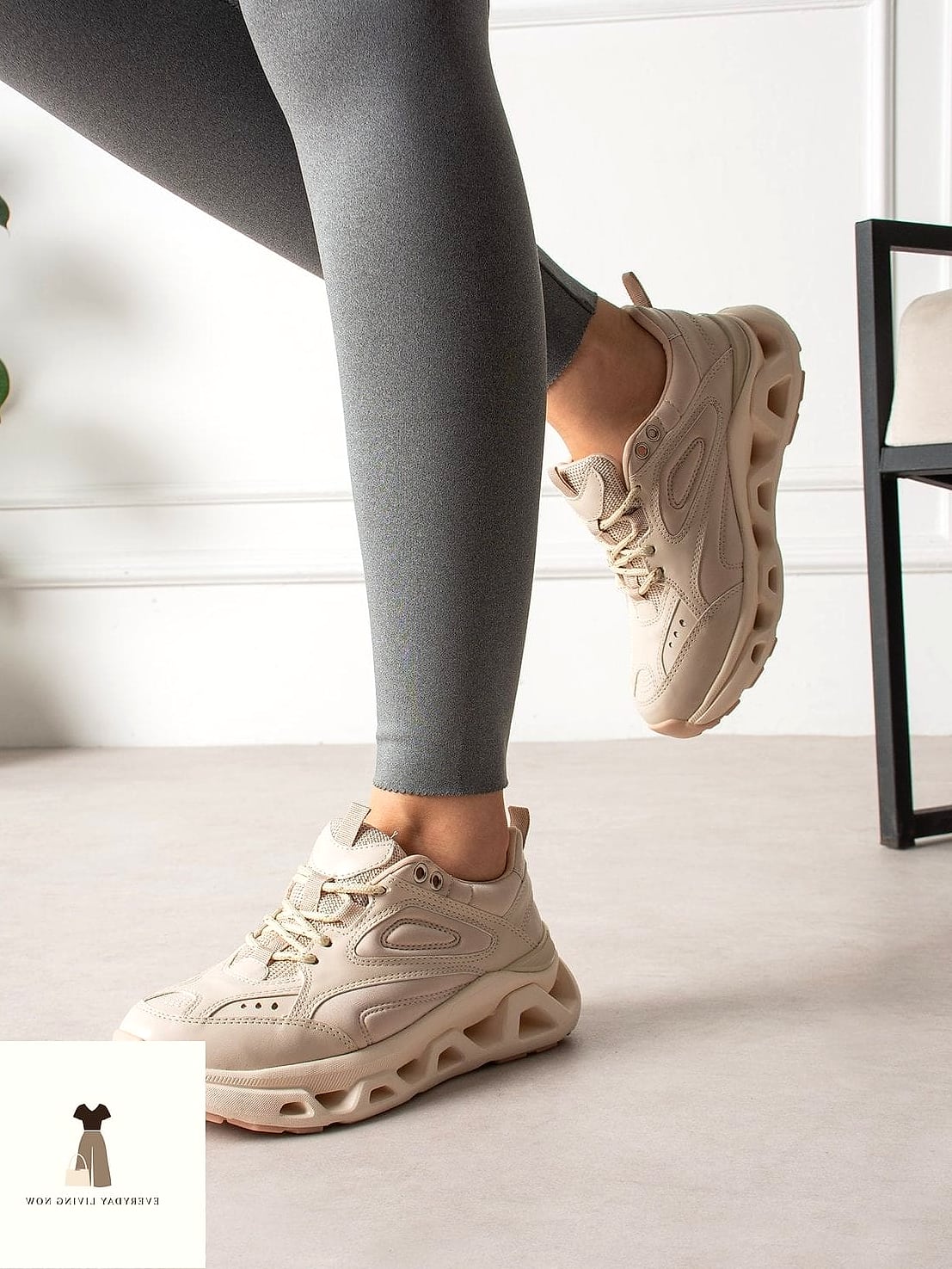 Chunky Sneakers with a Sleek Set