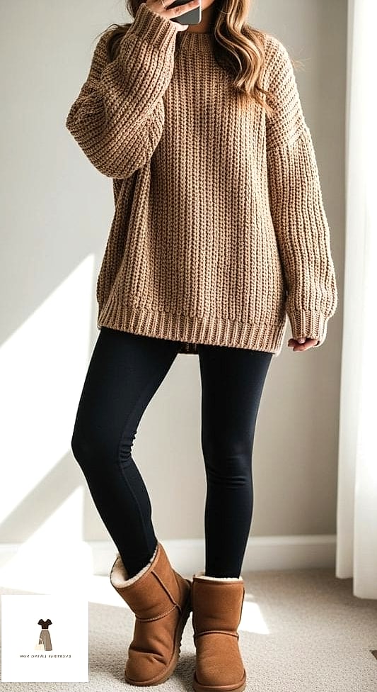 The Classic Leggings and Oversized Sweater Combo