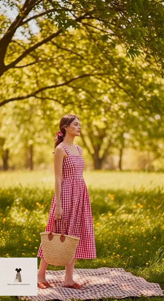 23 Picnic Outfit That Every Stylist Needs to See 2 The Classic Sundress and Sandals