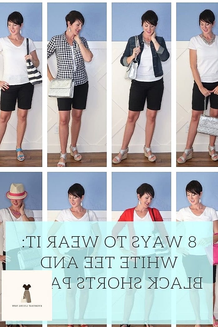 30 Black Shorts Outfit Every Woman Needs to See 2 The Classic White Tee and Black Shorts Combo