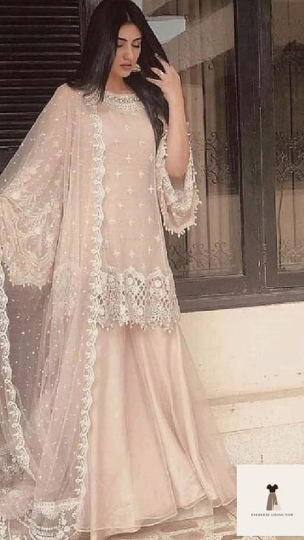 Classic White and Gold Sharara Set