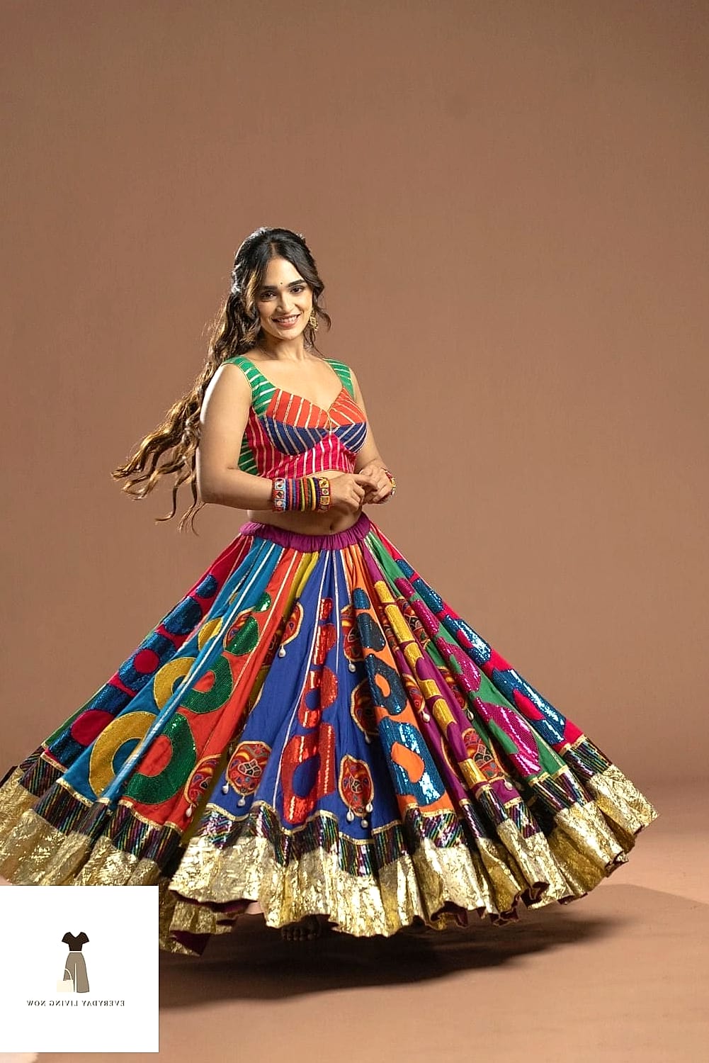 Contrast Blouse Chaniya Choli