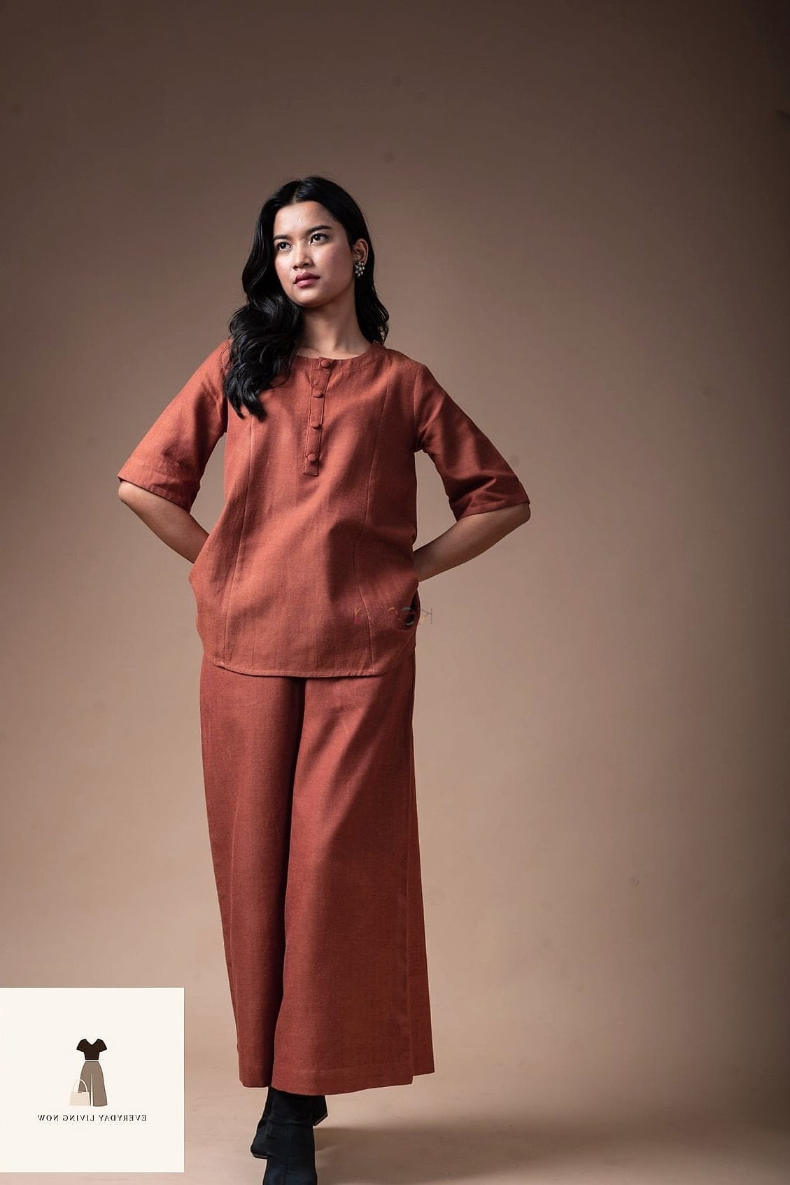 Corduroy Set Styled with a Trench Coat