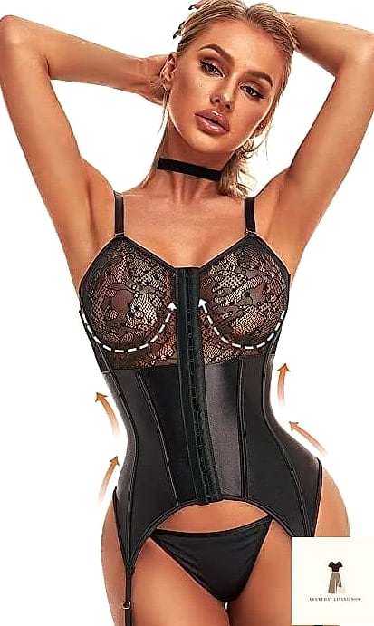 21 Lingerie Outfit That Are Trending Right Now 8 Corset Belt Over a Button-Down Shirt