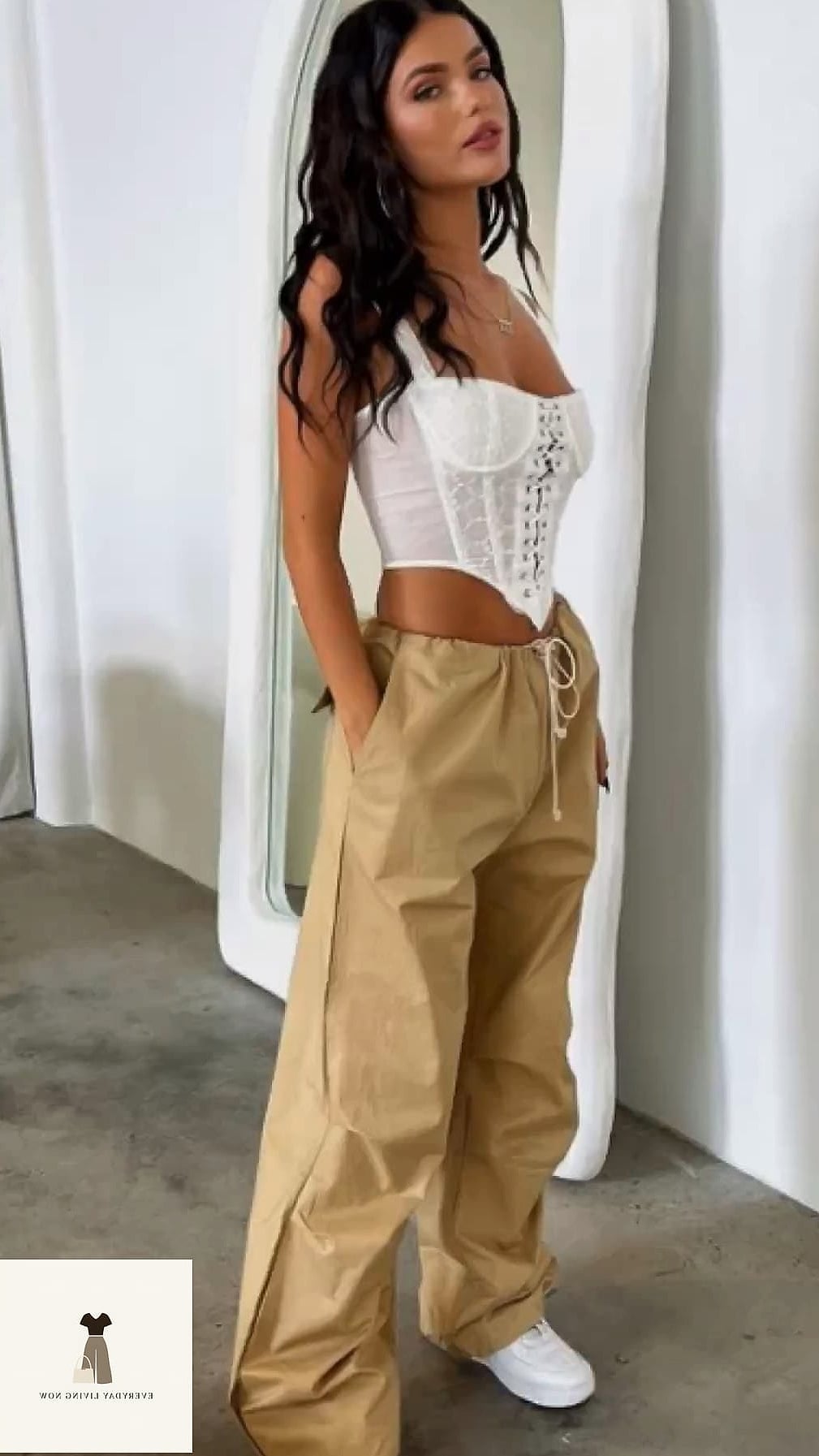 Corset Top with Straight-Leg Jeans