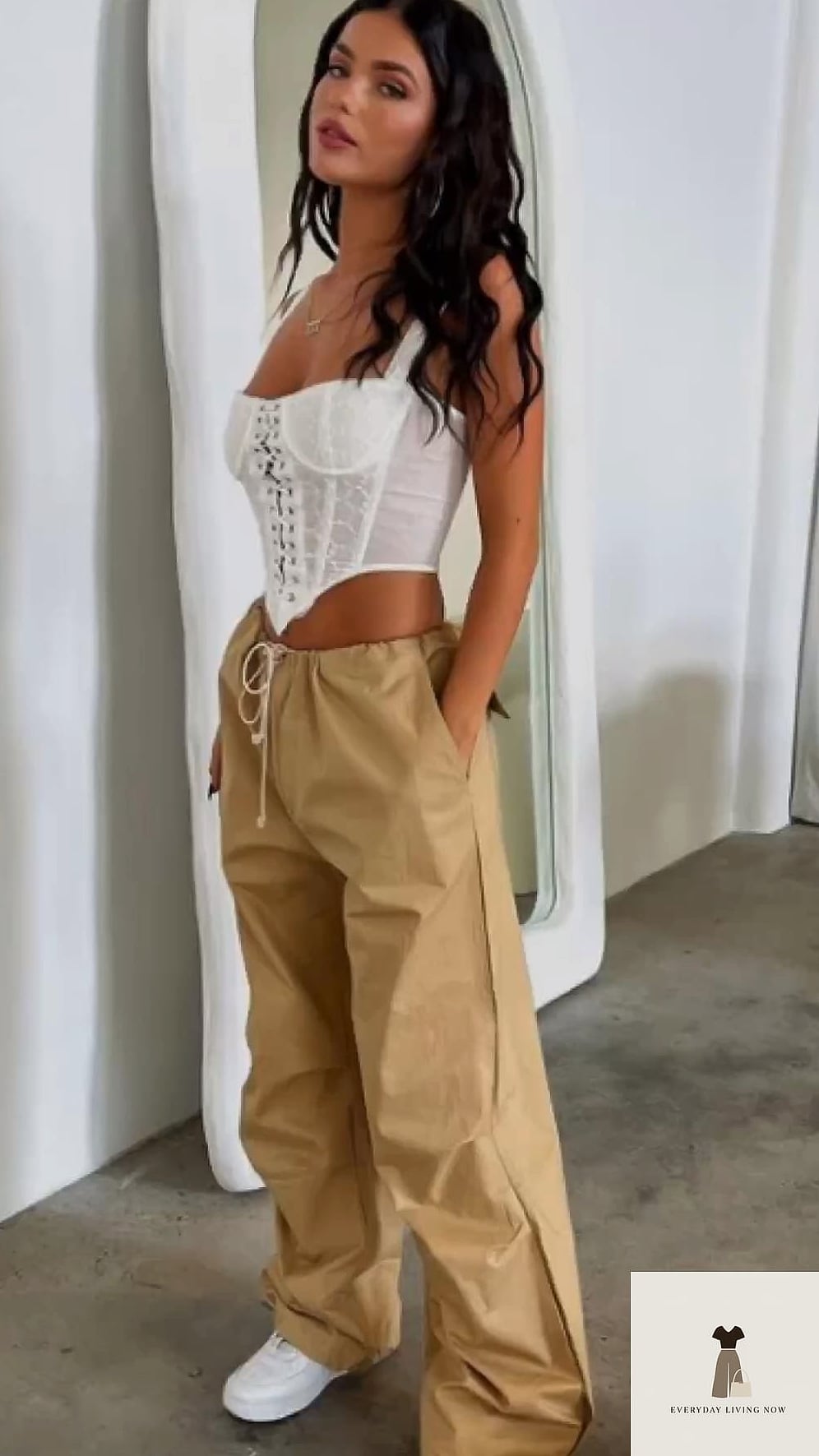 Corset Top with Straight-Leg Jeans