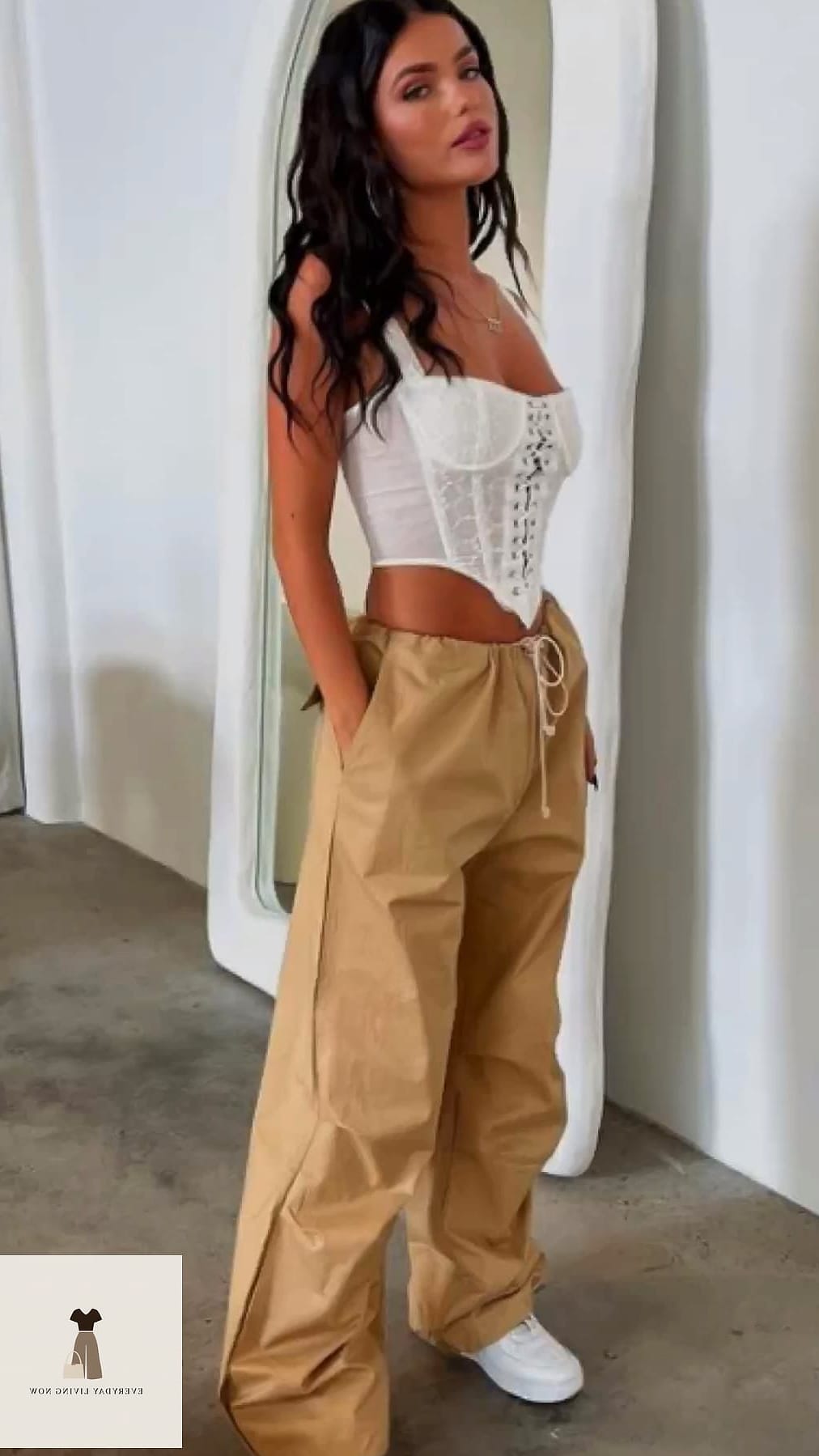 Corset Top with Relaxed Denim
