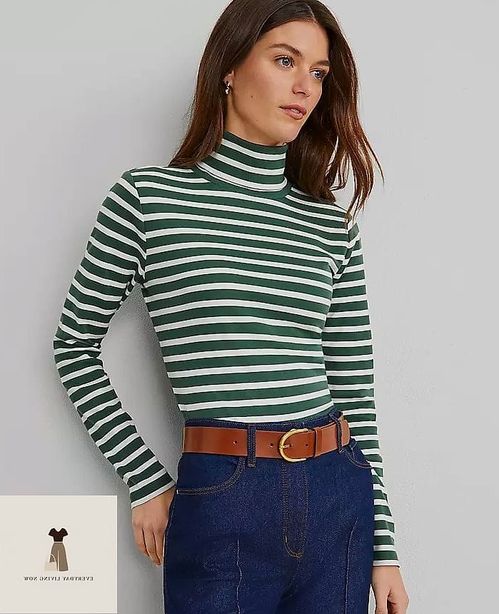 30 Striped Shirt Outfit That Are Absolutely Stunning 20 Cozy Striped Turtleneck for Fall and Winter
