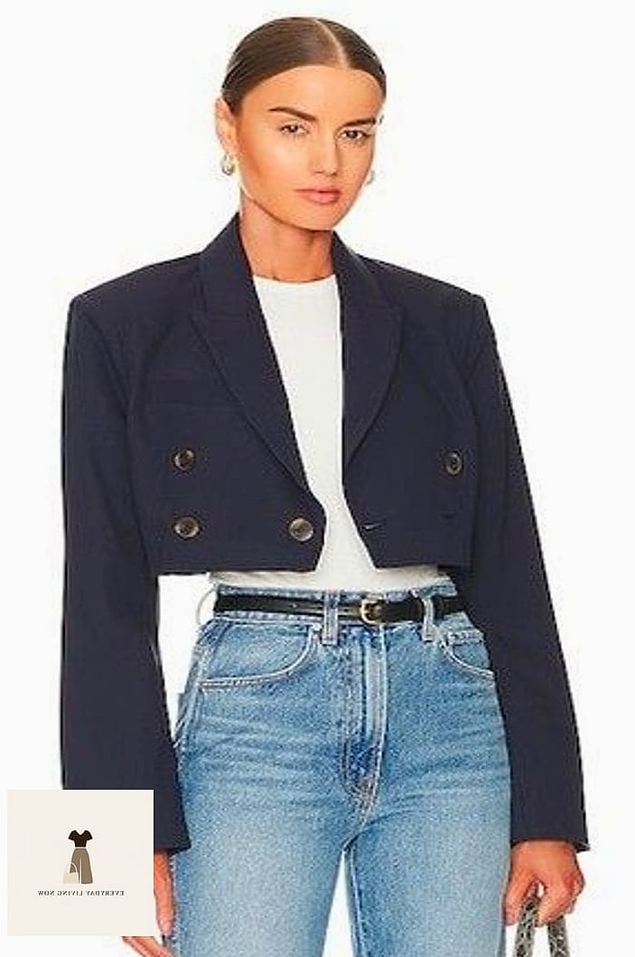 21 New Year Outfit That Every Stylist Needs to See 7 Cropped Blazer Over a Slip Dress
